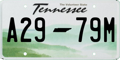TN license plate A2979M