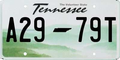 TN license plate A2979T
