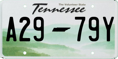TN license plate A2979Y