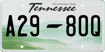 TN license plate A2980Q