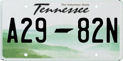 TN license plate A2982N
