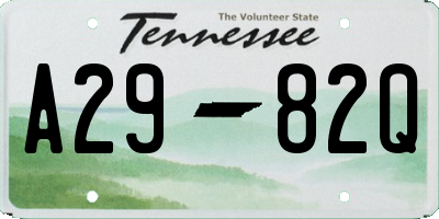TN license plate A2982Q