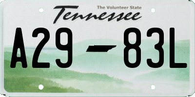 TN license plate A2983L