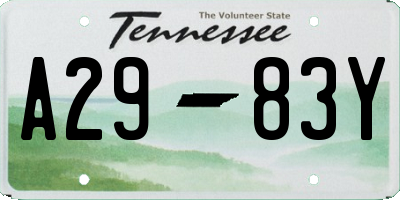 TN license plate A2983Y