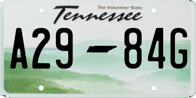 TN license plate A2984G