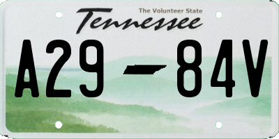 TN license plate A2984V
