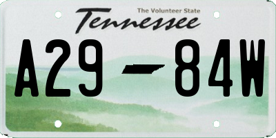TN license plate A2984W
