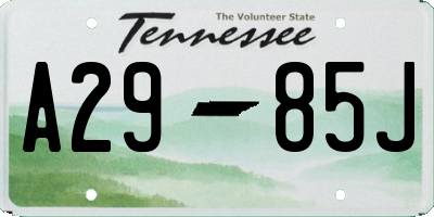 TN license plate A2985J