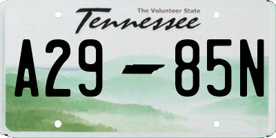 TN license plate A2985N