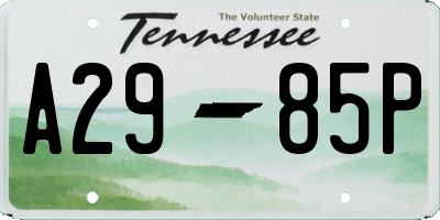 TN license plate A2985P