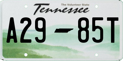 TN license plate A2985T