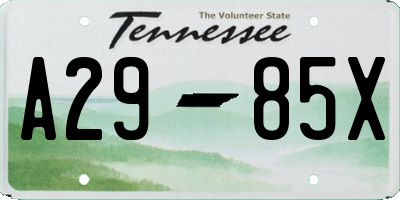 TN license plate A2985X