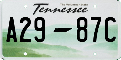 TN license plate A2987C