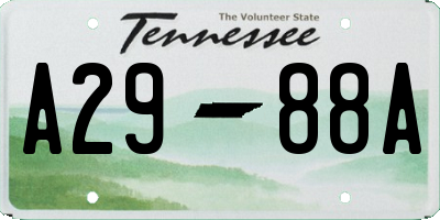 TN license plate A2988A