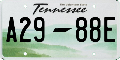 TN license plate A2988E