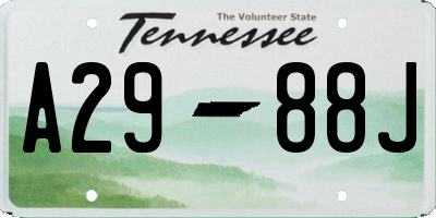 TN license plate A2988J