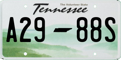TN license plate A2988S
