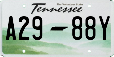 TN license plate A2988Y