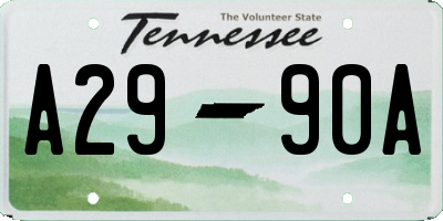 TN license plate A2990A