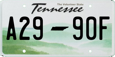 TN license plate A2990F