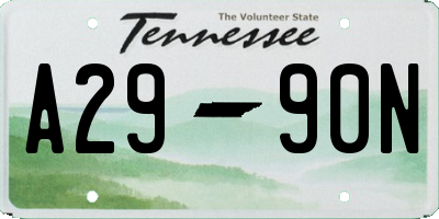 TN license plate A2990N