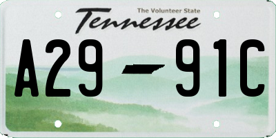 TN license plate A2991C