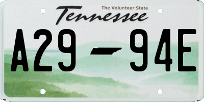 TN license plate A2994E
