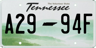 TN license plate A2994F