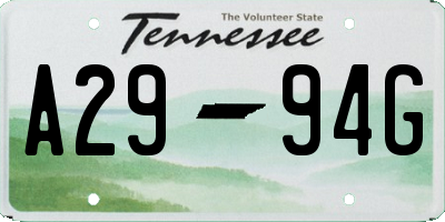 TN license plate A2994G