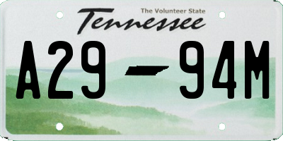 TN license plate A2994M