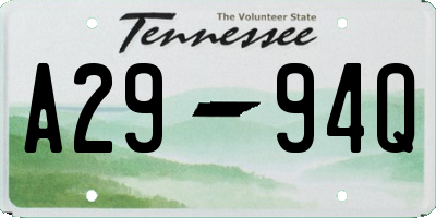 TN license plate A2994Q