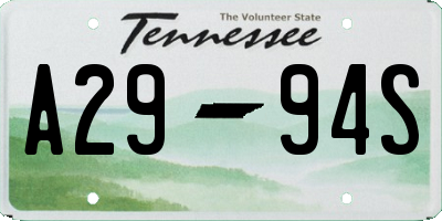 TN license plate A2994S