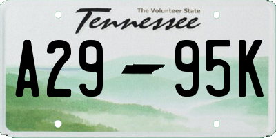 TN license plate A2995K
