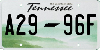 TN license plate A2996F