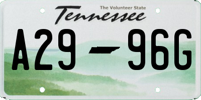 TN license plate A2996G