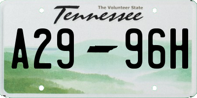 TN license plate A2996H