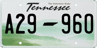 TN license plate A2996O