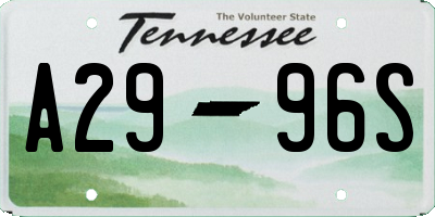 TN license plate A2996S