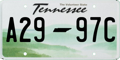 TN license plate A2997C