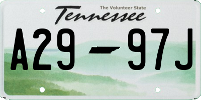 TN license plate A2997J