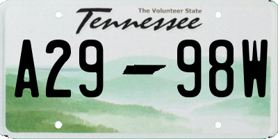 TN license plate A2998W
