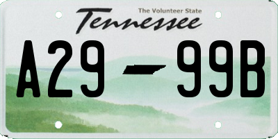 TN license plate A2999B