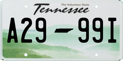 TN license plate A2999I