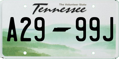 TN license plate A2999J