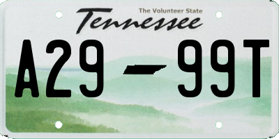 TN license plate A2999T