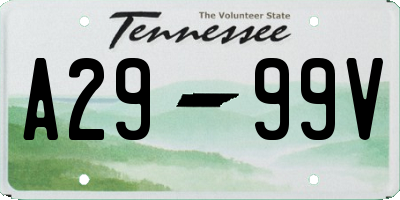 TN license plate A2999V