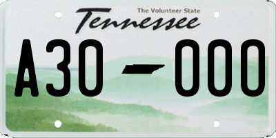 TN license plate A3000O