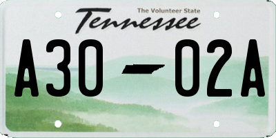 TN license plate A3002A