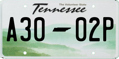 TN license plate A3002P