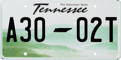 TN license plate A3002T